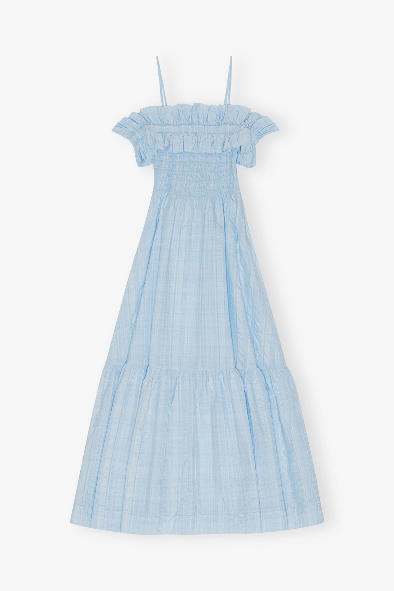 Seersucker Check Smock Maxi Dress | Ice Water
