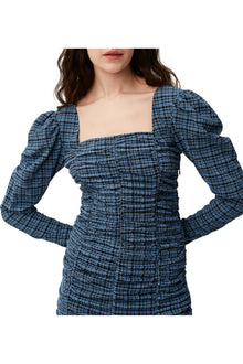 Seersucker Dress | Mini Check Granada Sky