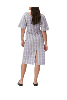 Seersucker Midi Dress | Check Persian Violet