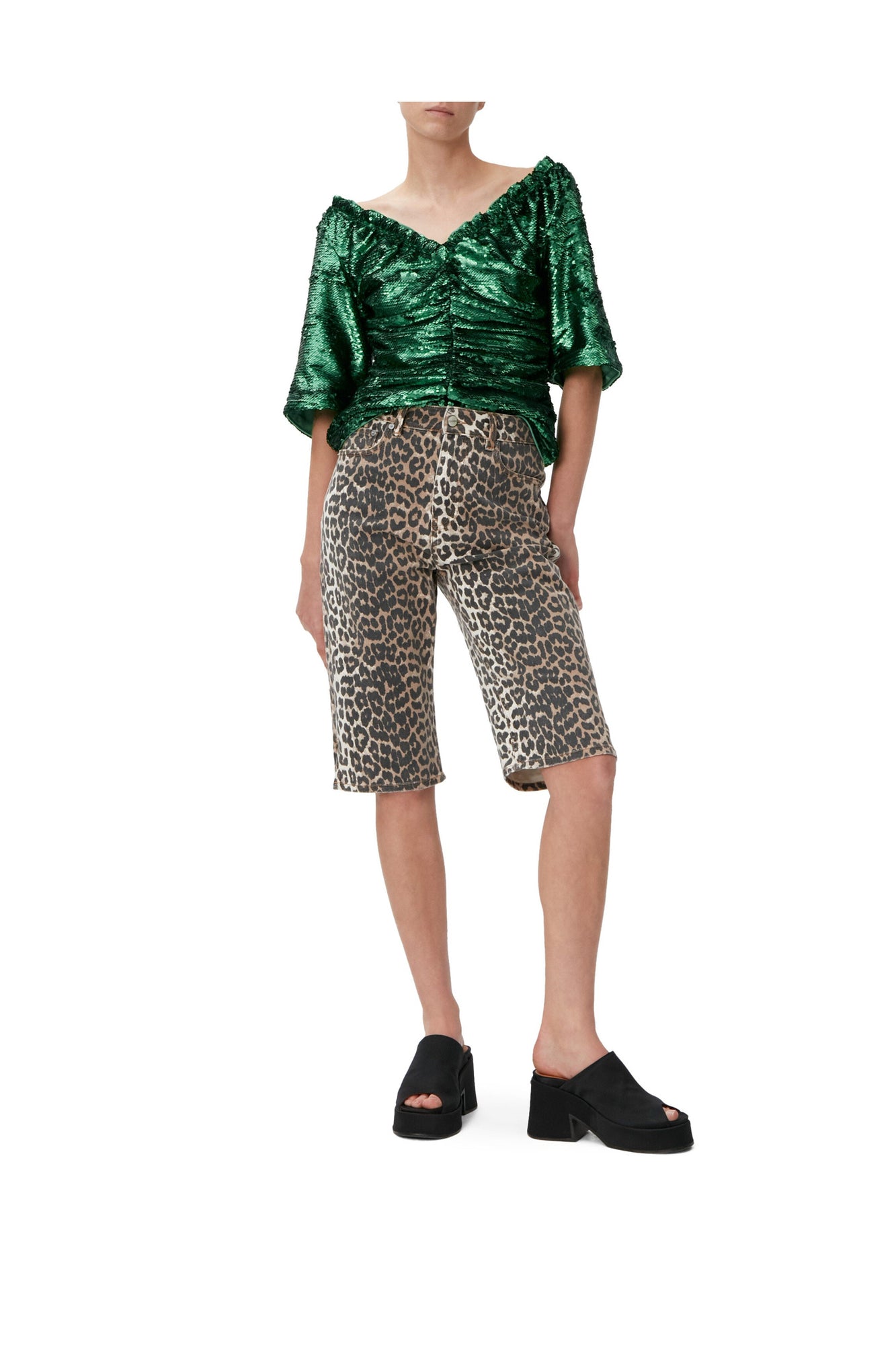 Sequinned Blouse | Kelly Green