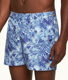 Setter Palmed Shorter-Length Swim Shorts | Lagoon Blue