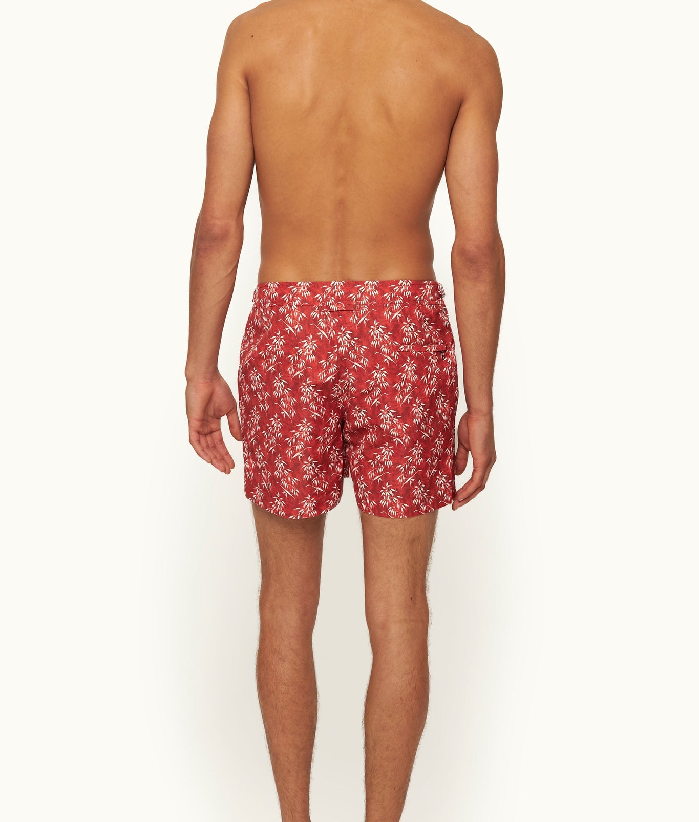 Setter Shorter-Length Bamboo Print Swim Shorts | Summer Red/White Sand
