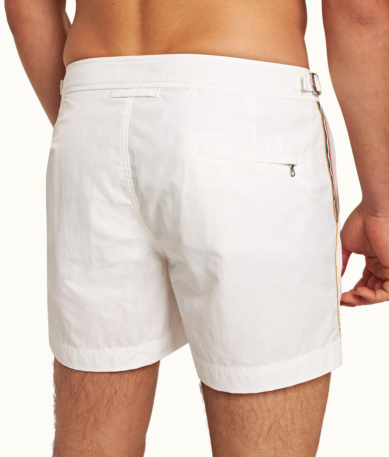 Setter Shorter-Length Concealed O.B Tape Swim Shorts | White