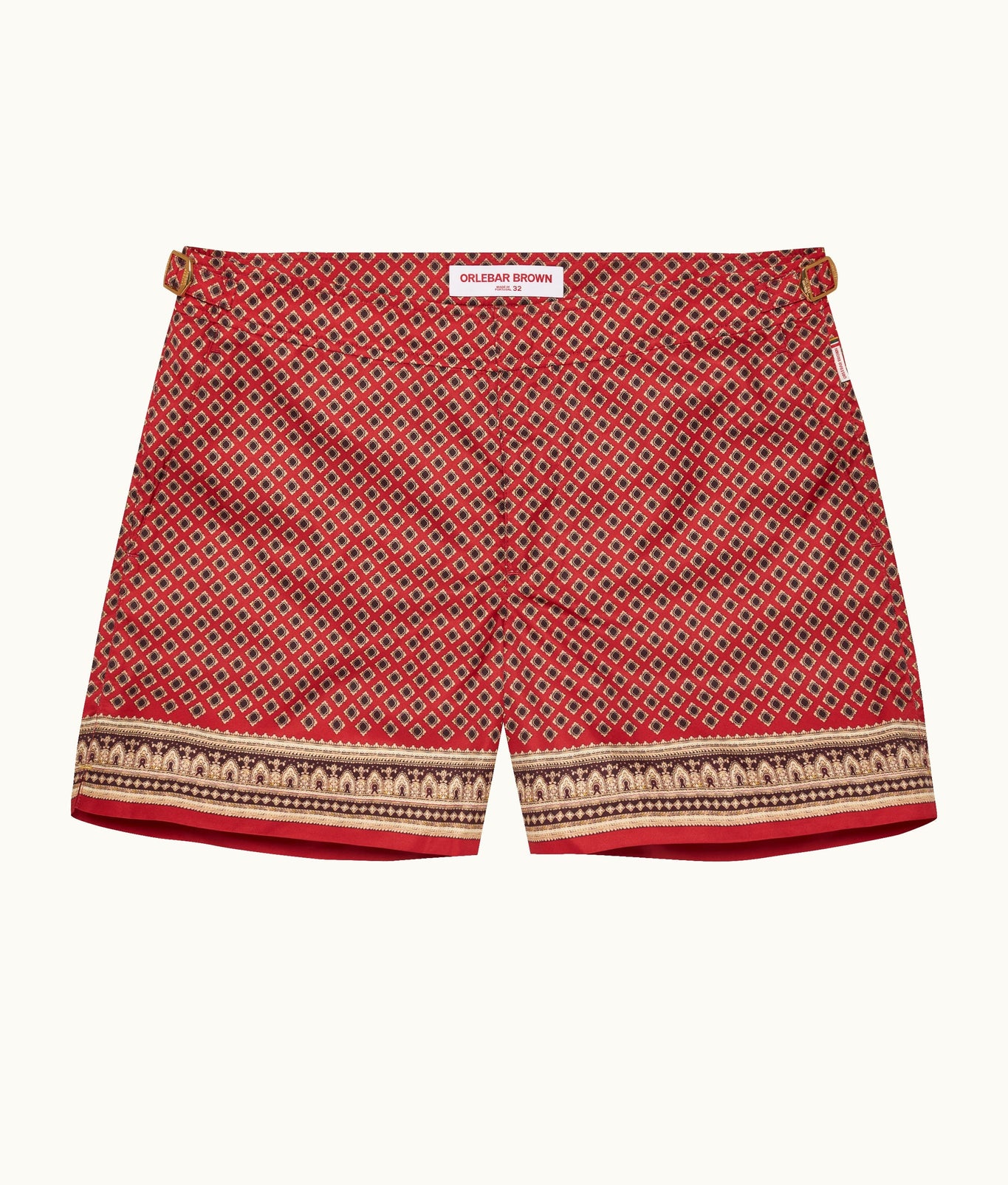 Setter Shorter-Length Solmio Print Swim Shorts | Summer Red