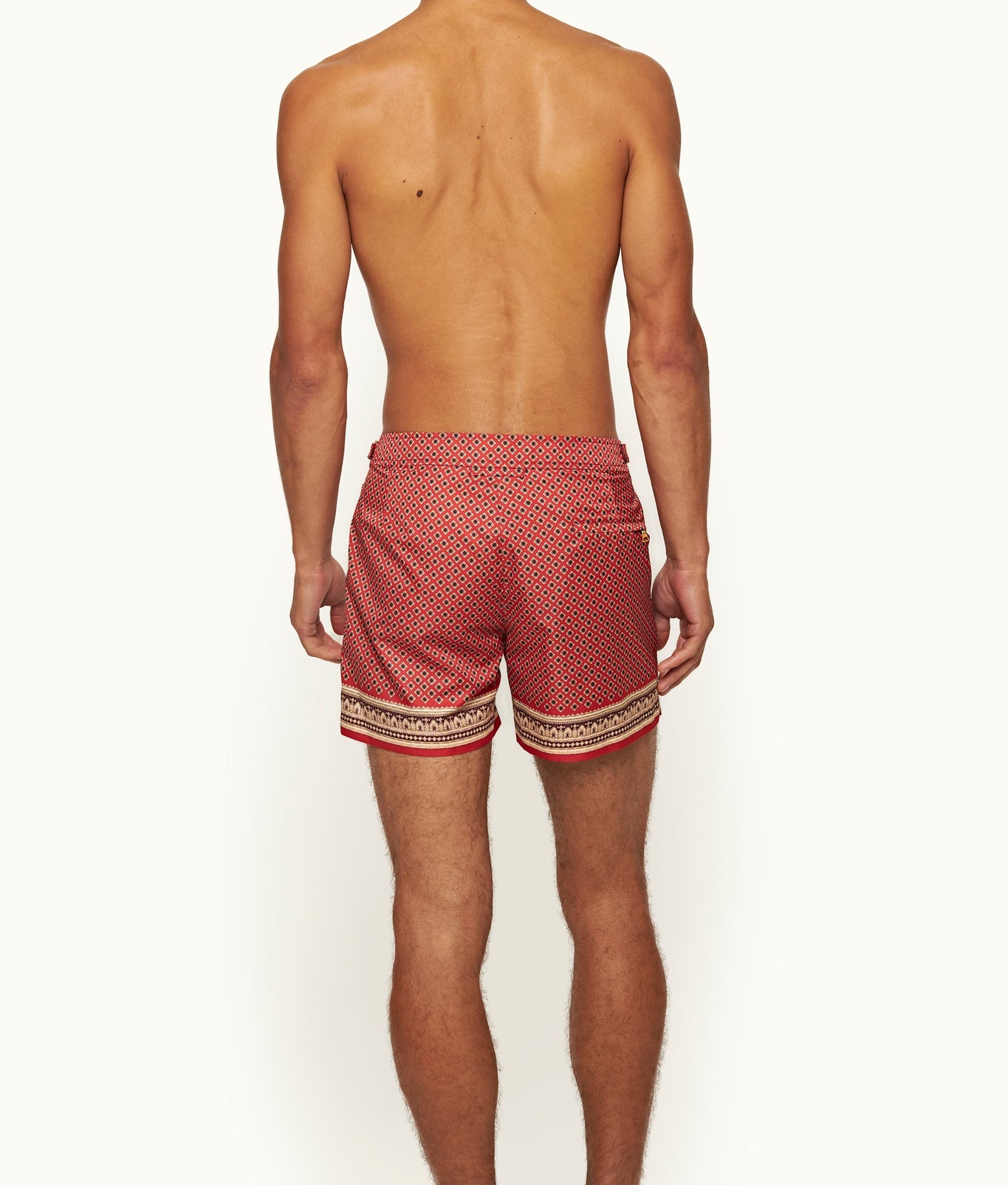 Setter Shorter-Length Solmio Print Swim Shorts | Summer Red