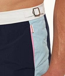 Setter Side Panel Shorter-Length Swim Shorts | Navy/Pool