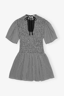 Sheer Check Mini Smock Dress | Black