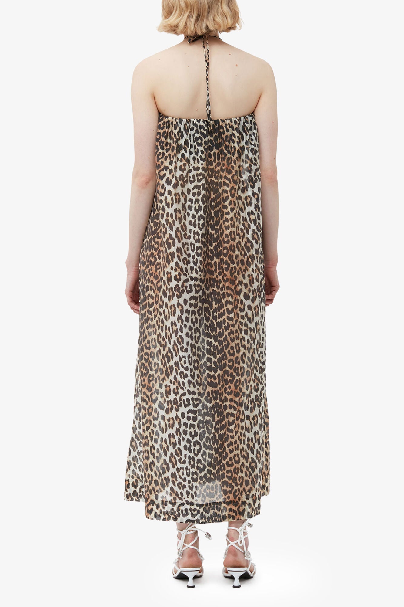 Sheer Voile Maxi Strap Dress | Almond Milk