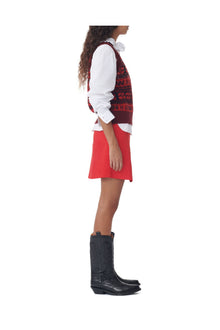 Shiny Corduroy Mini Skirt | High Risk Red