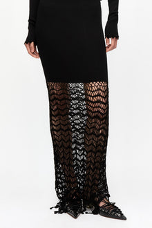 Shiny Crochet Skirt | Black