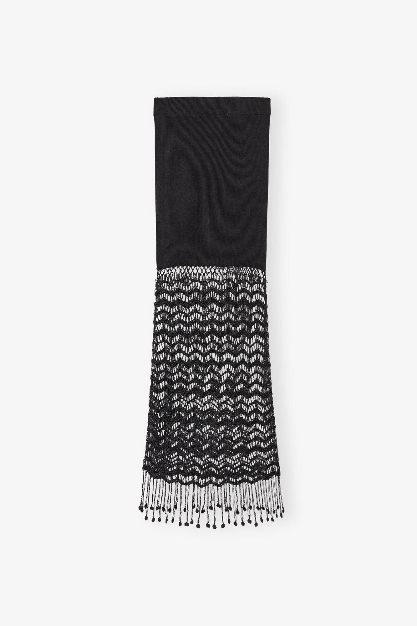 Shiny Crochet Skirt | Black
