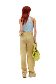 Shiny Tech Trousers | Leek Green