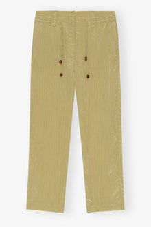 Shiny Tech Trousers | Leek Green