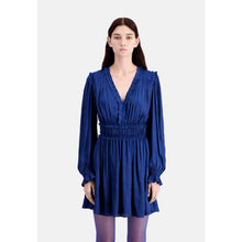 Short Blue Dress With Shirring | Women | Navy