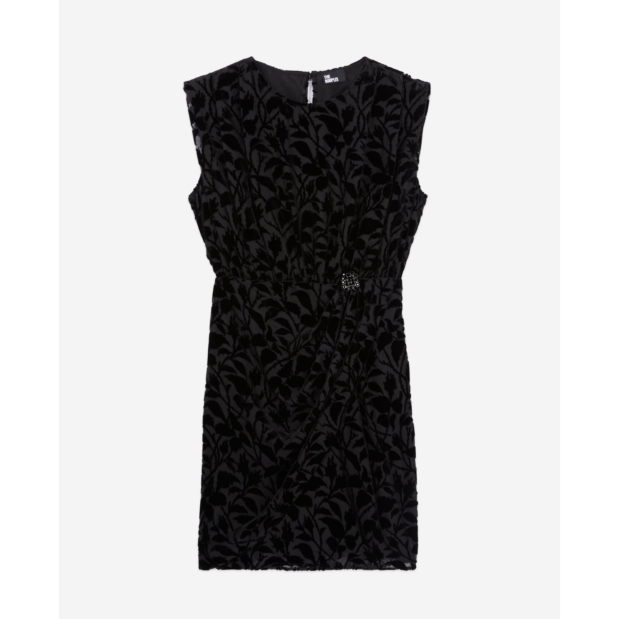 Short Devoré Velvet Dress | Women | Black