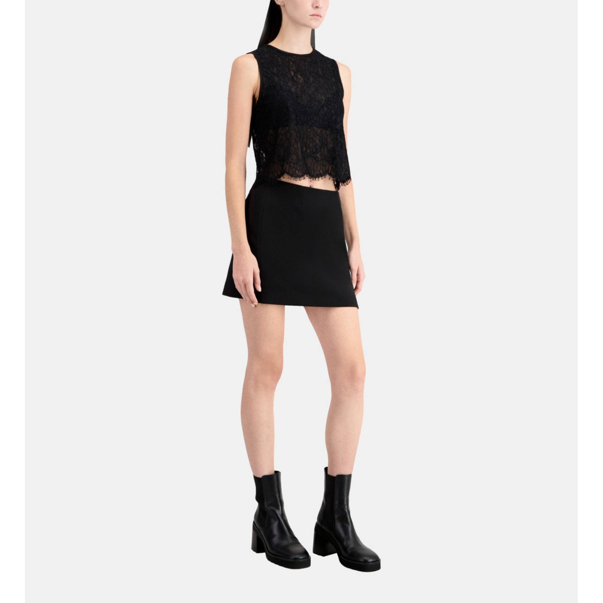 Short Lace Top | Women | Black