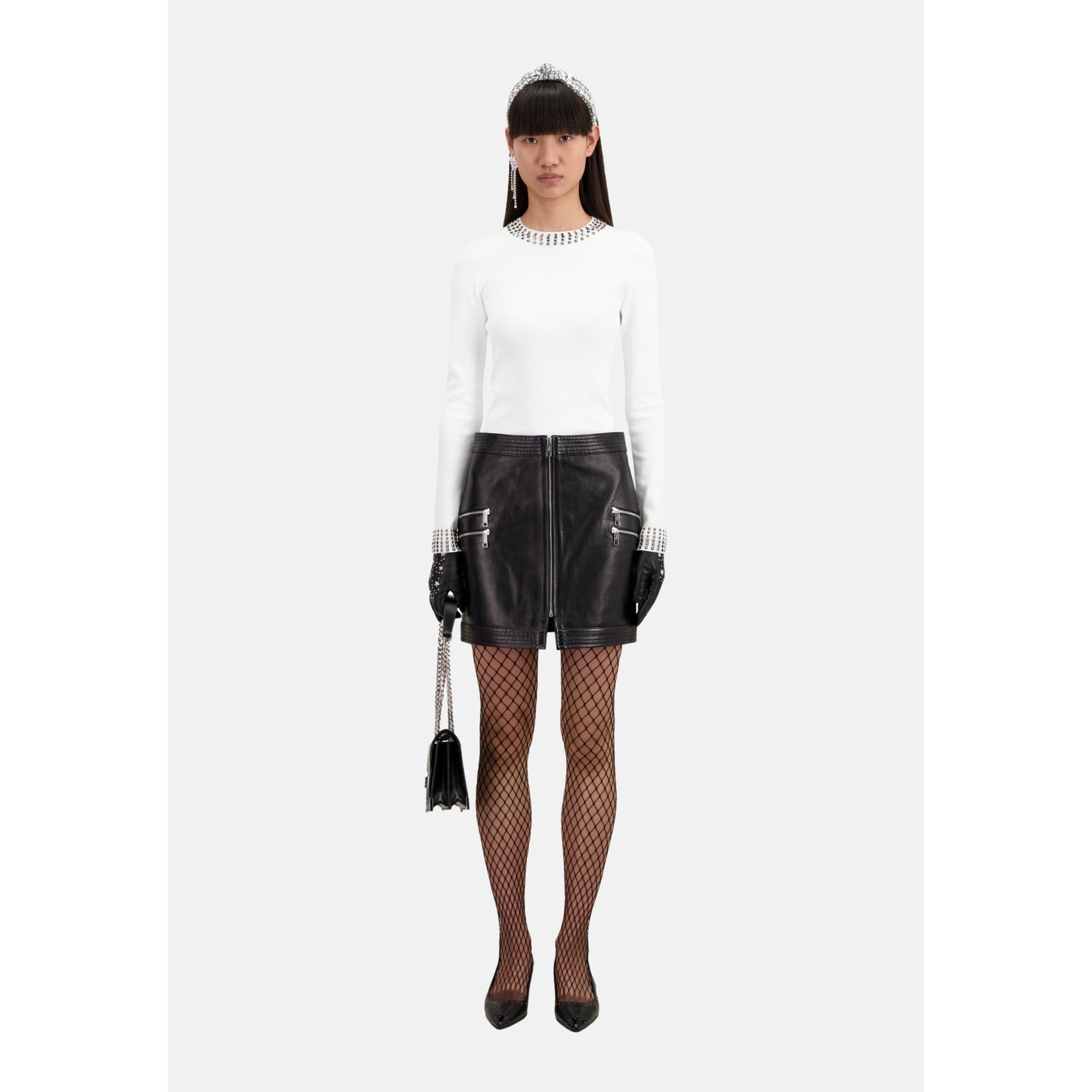 Short Leather Skirt | Women | Black