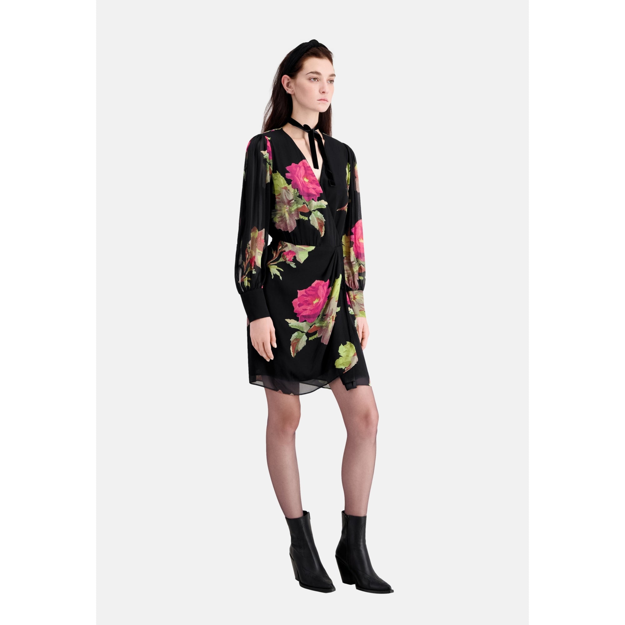 Short Printed Dress | Women | Pink Black