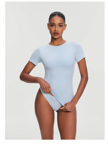 Short Sleeve Crew Neck Top | Sky Blue