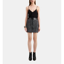 Short Tweed Skirt | Women | Black x White