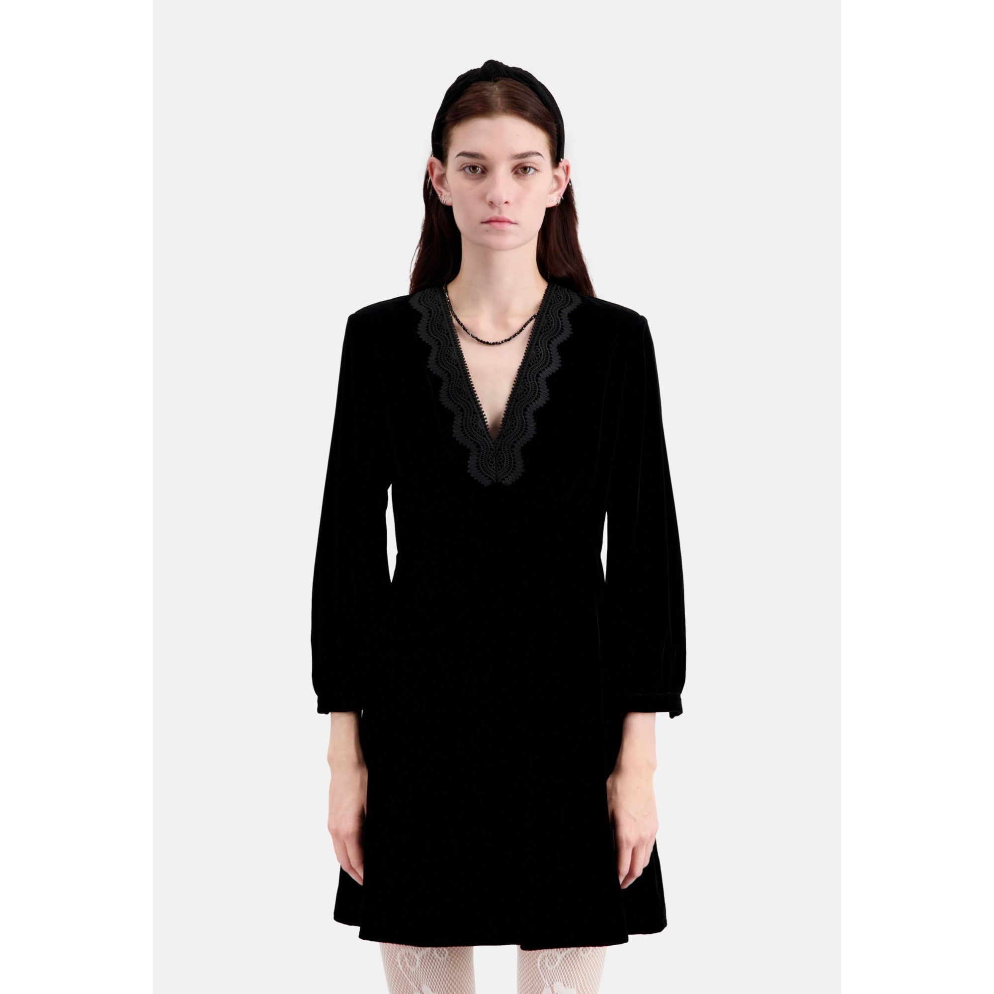 Short Velvet Dress | Women | Black