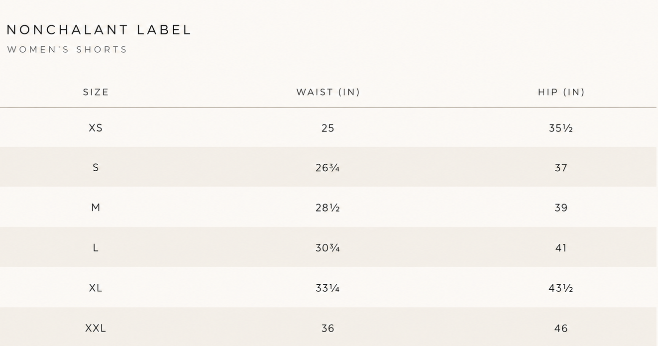 Product size guide
