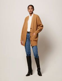 Another Tomorrow Cashmere Relaxed Cardigan in Camel – Cashmere Women's Knitwear