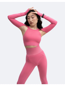 Shoulder Cut-Out Crop Top | Pink