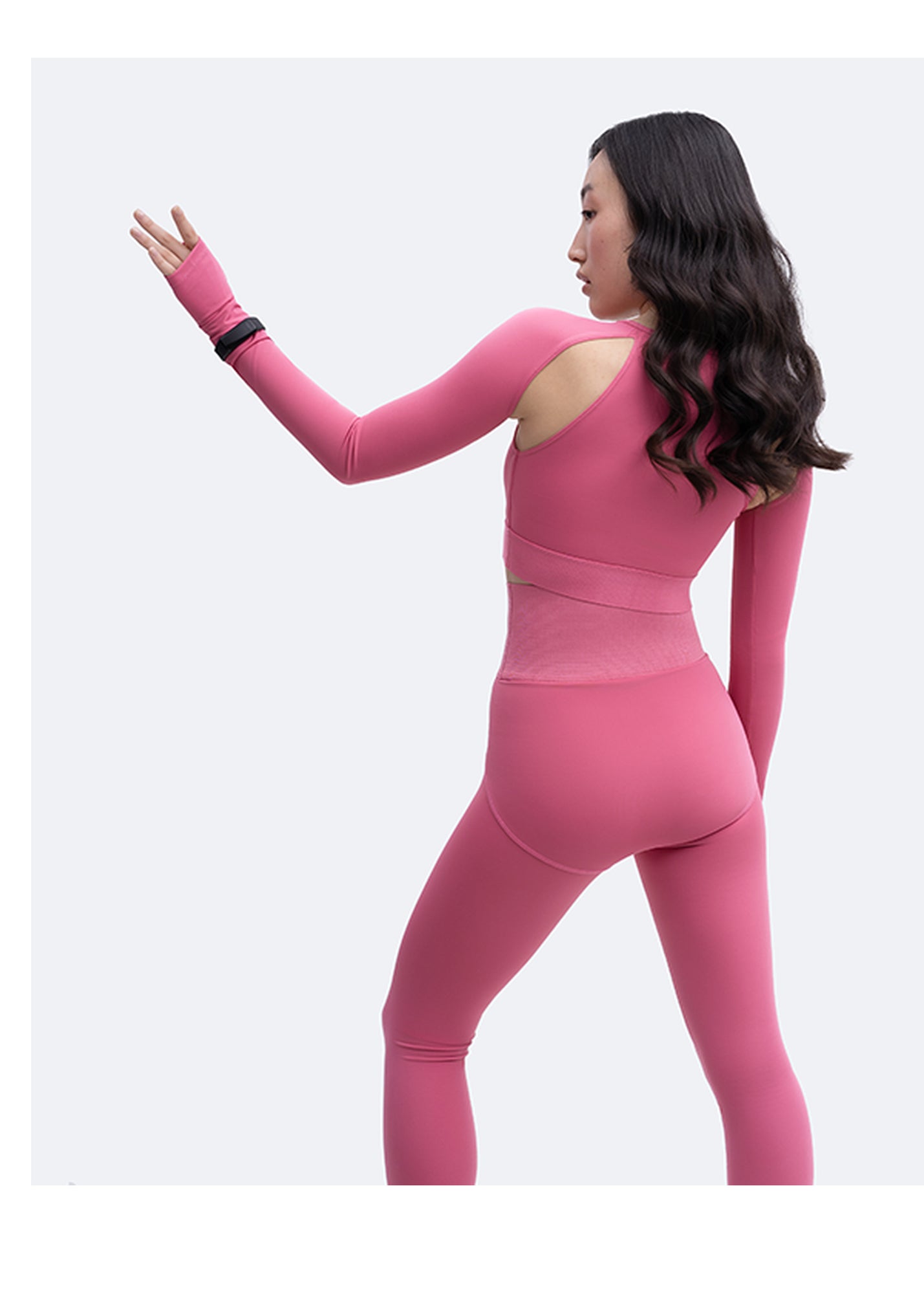 Shoulder Cut-Out Crop Top | Pink