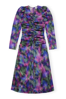 Silk Satin O Neck Midi Dress | Simply Purple
