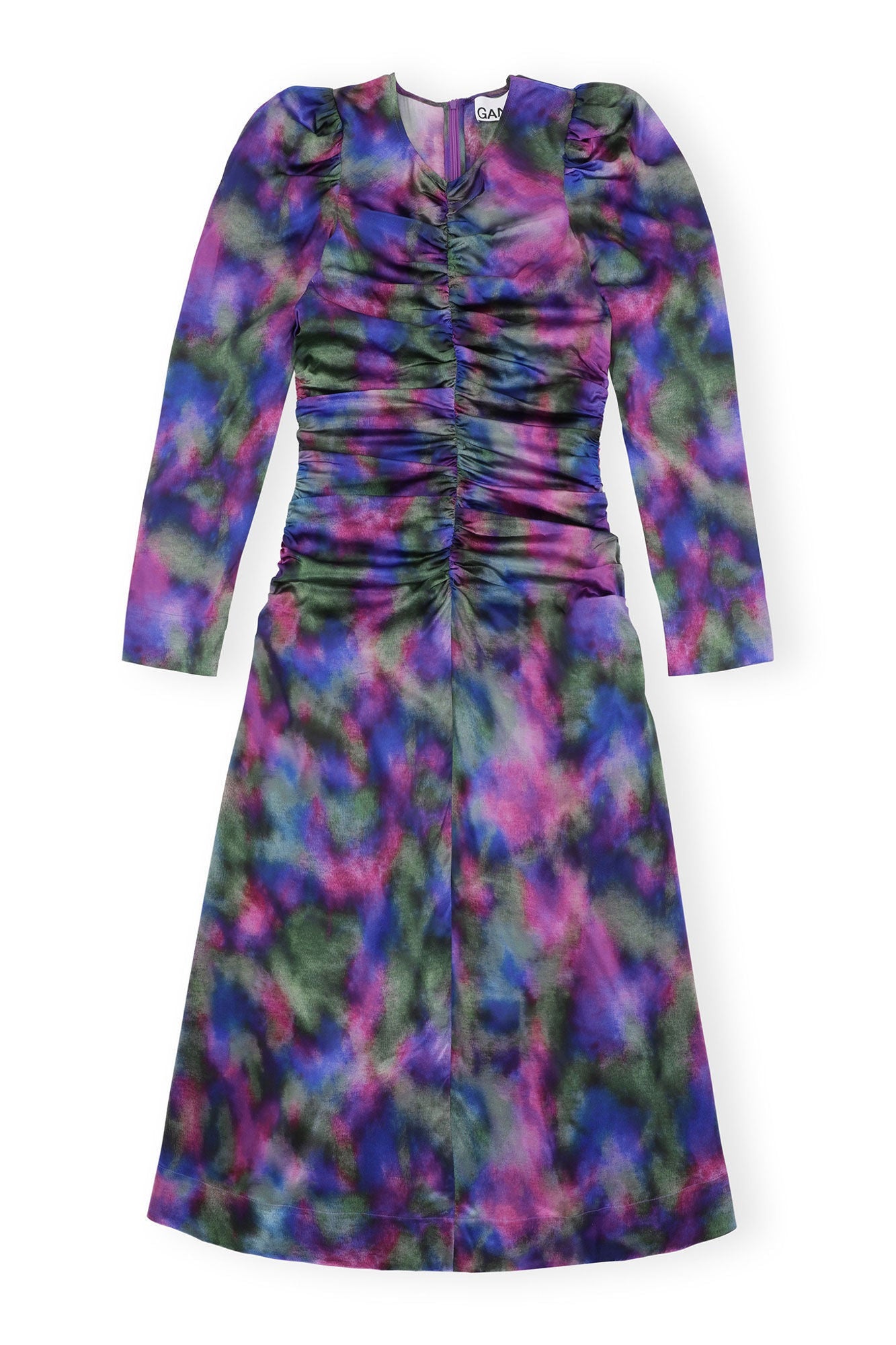 Silk Satin O Neck Midi Dress | Simply Purple
