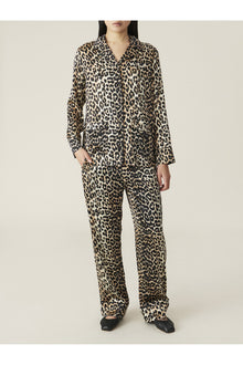 Silk Satin Shirt | Leopard