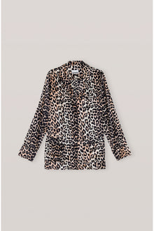 Silk Satin Shirt | Leopard