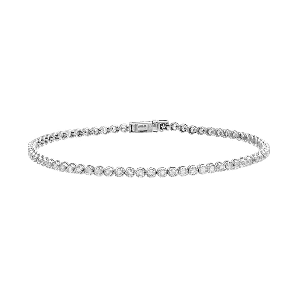 14K White Gold 2 Carat Diamond Tennis Bracelet 14K - Adina's Jewels