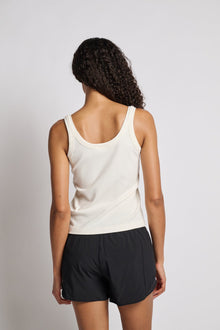 Terez | Skinny Strap Rib Tank | White