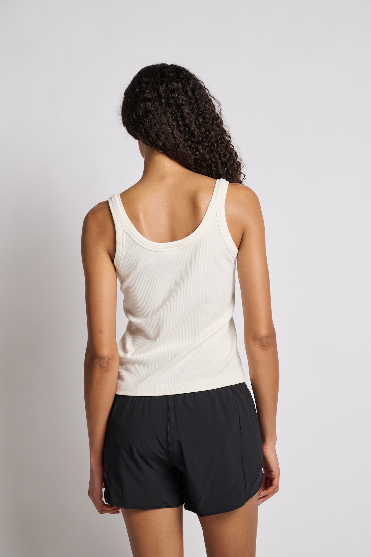 Terez | Skinny Strap Rib Tank | White