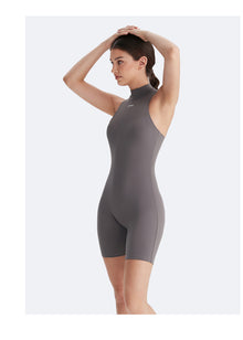 Sleeveless High-Neck Bodysuit | Gray
