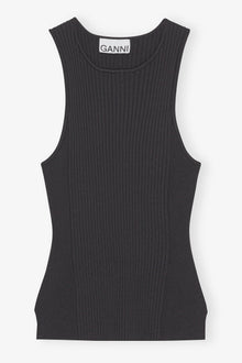 Sleeveless Melange Top | Black