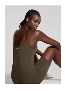 Sleeveless One-Piece Bodysuit | Espresso