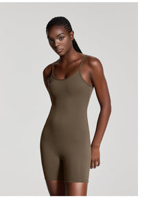 Sleeveless One-Piece Bodysuit | Espresso