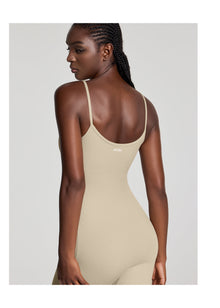Sleeveless One-Piece Bodysuit | Taupe