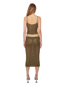 Womens | Slinky Rib Knit Tank | Forest Green