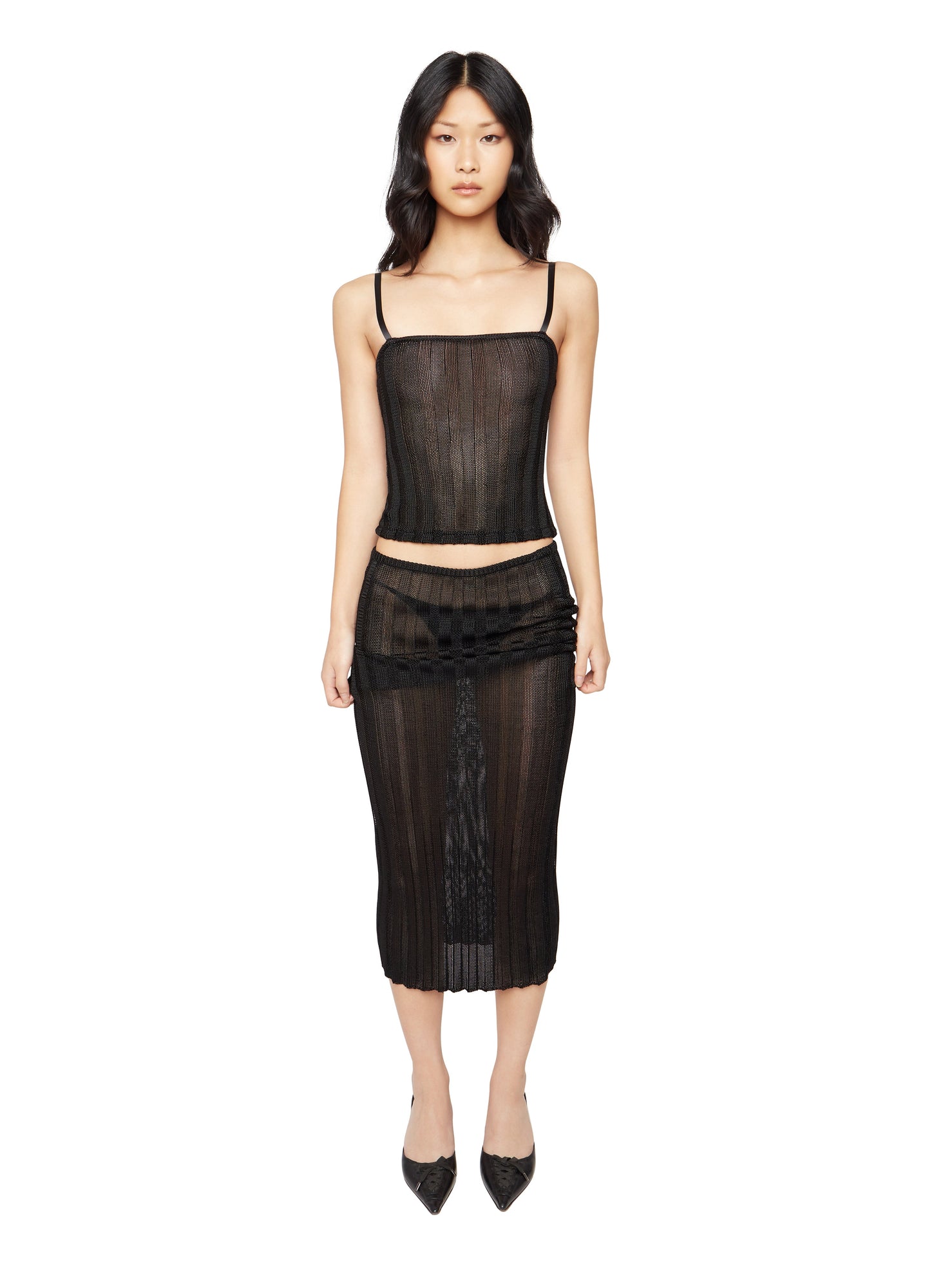Womens | Slinky Rib Knit Tank | Black