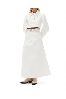 Slub Linen Cropped Blazer | Egret