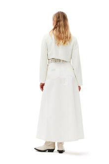 Slub Linen Cropped Blazer | Egret