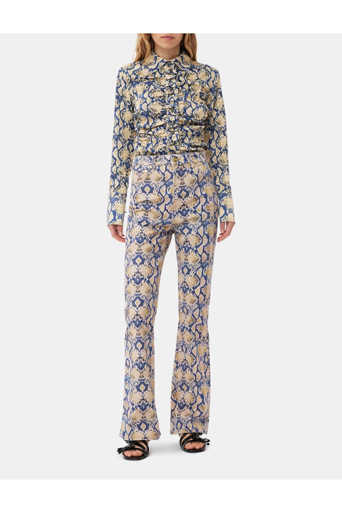 Snake Printed Iry Jeans | Safari