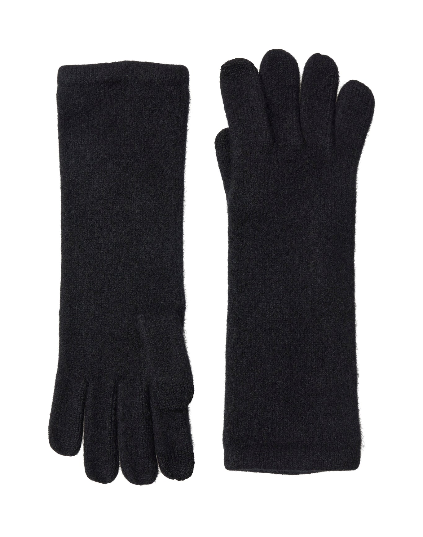 Sofia Cashmere | Women | Cashmere Mid Length Touch Screen Knit Jersey Glove | Black