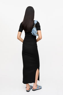 Soft Cotton Rib Dress | Black