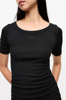 Soft Cotton Rib Dress | Black