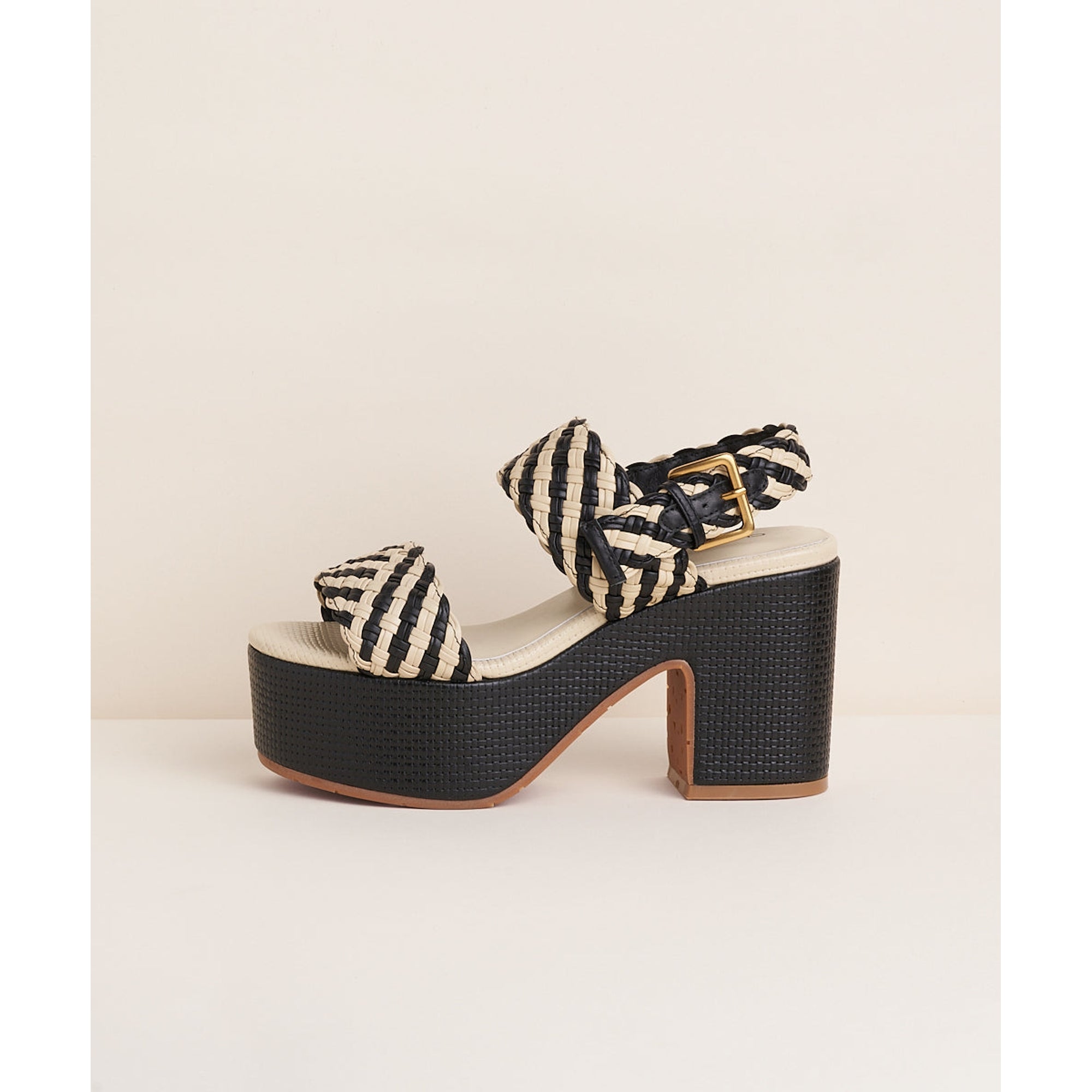 Sola Woven Platform Sandal | Black